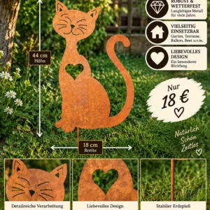 Edelrost Kleine Katze Gartenfiguren