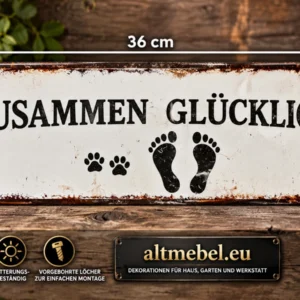 Blechschilder Sprüche 14x36 cm Zusammen Glücklich Dekoratives Schild