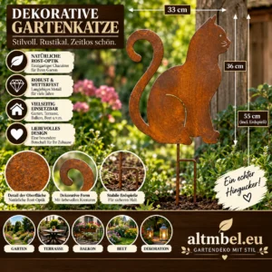 Edelrost Katze Gartenfiguren Tierfiguren