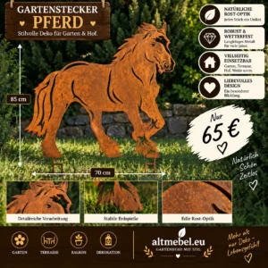 Edelrost Pferd Gartenfiguren Tierfiguren