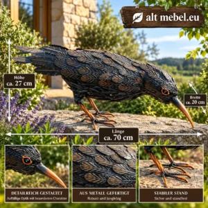 Marineblau Orange Rabe Gartendekoration